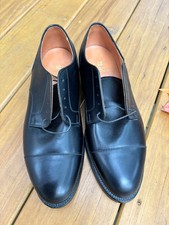 ALDEN Men's 971 Straight Tip black Cap Tie Blucher Size 11 E NEW $696