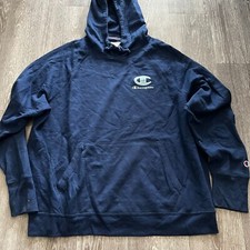 Champion Men Sweatshirt XL Blue Hooded Drawstring Pull Over