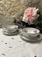 2 tasses à thé en porcelaine de Limoges D.R.B DESCOTTE . REBOISSON . BARRANGER