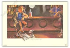 Affiche Esteve Fort Hommage Tintin au bar 68x98 cm