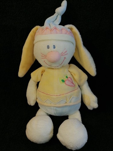 Doudou peluche lapin bleu