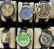Men’s Watch Collection of 6 Men’s Watches, All Leather Adjustable Straps