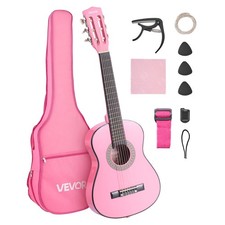 VEVOR Guitare Classique Débutants Jeunes Enfants 78 cm Rose avec Cordes Nylon