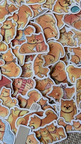Lot stickers shiba inu - , mignon
