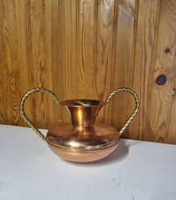 Vintage Villedieu L.Lecelier Copper Vase or Jug and Brass Handles