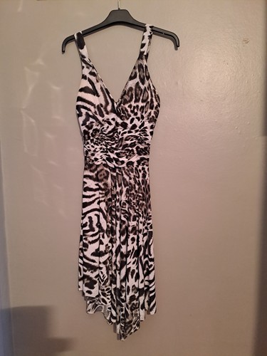 Robe style léopard ton noir - ,