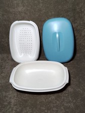Vintage Tupperware Micro Steamer #1275 Teal Cover #1274 White Tray & #1273 Bowl
