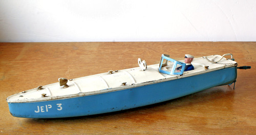 Bateau jouet tôle canot - jouet,
