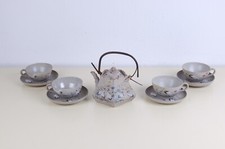 Oriental Tea Service Japanese Chinese Porcelain Hand Painted Stork Decor