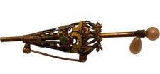 Vintage Enamel Parasol Brooch with Pearl Drops Collectable Pin