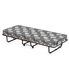 Lit Pliant sur Roulettes 190 x 80 x 33 CM Lit d'Appoint avec Matelas en Mousse
