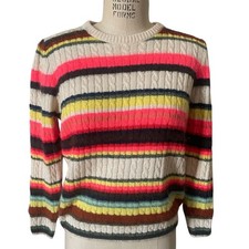 Bellerose Depar Bright Stripe Cable Knit Soft Sweater Size 3/ Medium
