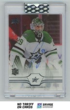 2020-21 Upper Deck Clear Cut Auto Rookie Jake Oettinger #CC-JO Dallas Stars