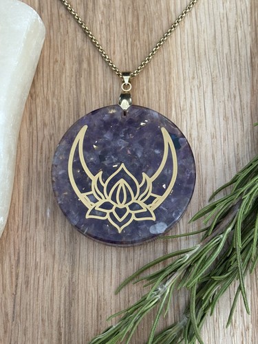 Collier orgonite améthyste - collier,