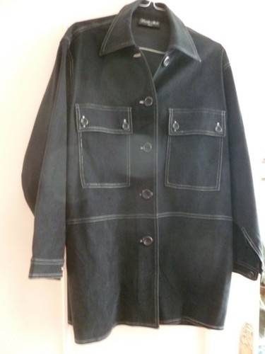 Veste peau peche noire - peau, de