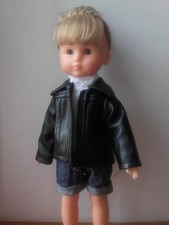 Veste simili cuir noir poupée