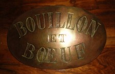 bronze plate before 1900 butchery deli beef and broth 19th century