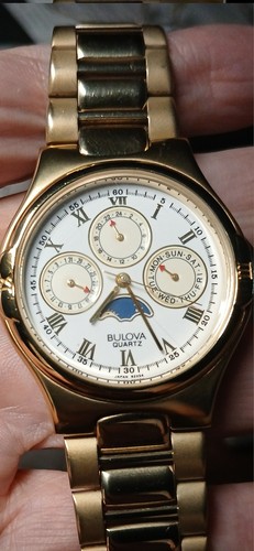Vintage bulova moon phase - moon,