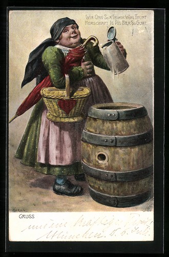 Femme avec une chope - , bière