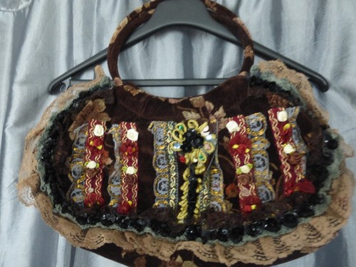Sac vintage velours marron - vintage,