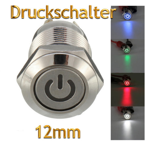 Bouton poussoir encastré - , 12mm