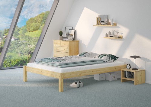 Lit adulte pin - naturel, 140x200