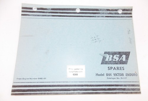 Bsa livre rechange manuel b44 - manuel,
