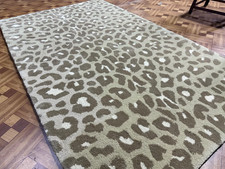 Nouveau tapis de luxe couleur léopard marron touffeté à la main 100 % laine d...