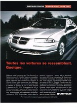 ADVERTISING 1996 CHRYSLER la STRATUS cabriolet