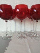 6 Grands Verres à vin à pied Hauteur 22 cm VINTAGE  Grand Ballon Rouge