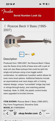 Fender roscoe beck bass - roscoe,
