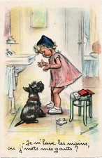 FANCY POSTCARD / GERMAINE BOURET / I WASH MY HANDS