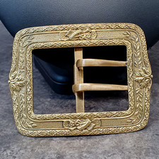 Antique Large 19th Century Brass Belt Buckle #21