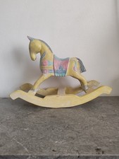 Handcrafted wooden rocking horse. Decorative. Vintage