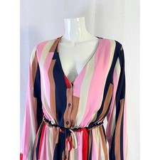 Robe chemise en satin rayé