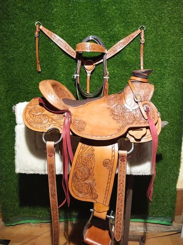 Selle cuir western - en, 15"