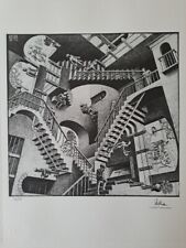 Lithographie de collection signée M. C. Escher - relativité -