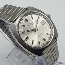 Montre Valgine Automatic 25 Jewels Swiss Made Date Vintage Acier Incabloc