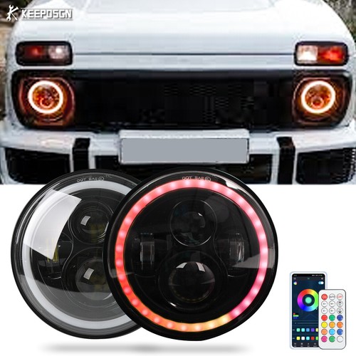 Pair led headlight rgb drl - pair,