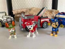 12⚜ Lot Three Vehicles Truck Pat' Patrol Paw Patrol Chase, Marcus, Tracker