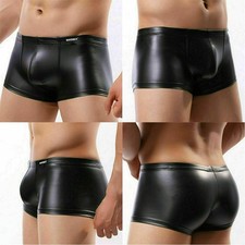 Hommes Sexy Simili Cuir Boxer