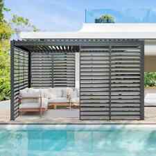 Domi Louvered Pergola Accessories Pergola Screens, Waterproof, Wind Block,Grey