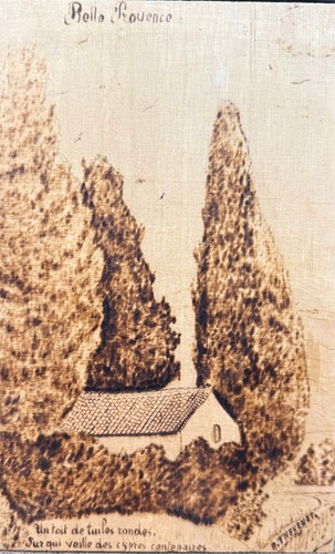 Tableau pyrogravure sur bois - tableau,