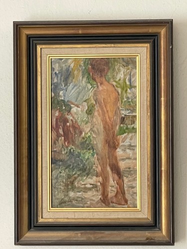 Lavis huile sur - et,