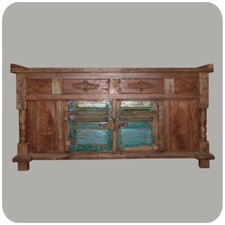 Massivholz-Kommode " Java 4 " En Alt-Teakholz I Vintage - Boho - Shabby I Mod. 4