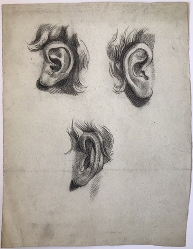 Rare dessin fusain ancien - fusain,