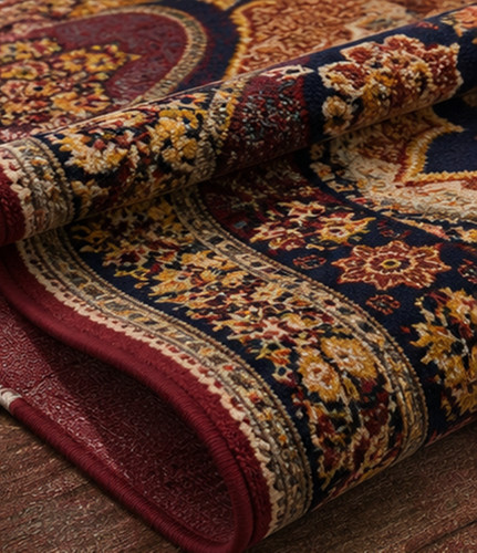 Tapis rouge fleurs - tapis,