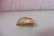 Pierre Lang - Bague, Dorée Avec Des Pierres Taillées Taille 53 (VI)