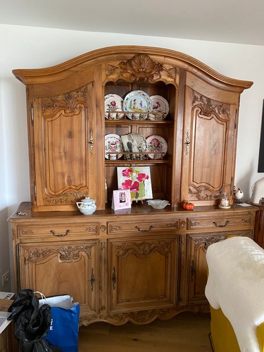 Buffet vaisselier noyer massif - noyer,
