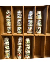 Lot 23 Vintage 1979 Franklin Mint Porcelain Peter Barrett Garden Bird Thimbles
